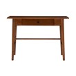Linon Samantha 1-Drawer Mid-Century Wood Desk with Rounded Legs in Walnut Brown