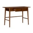 Linon Samantha 1-Drawer Mid-Century Wood Desk with Rounded Legs in Walnut Brown