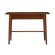 Linon Samantha 1-Drawer Mid-Century Wood Desk with Rounded Legs in Walnut Brown
