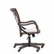 Linon Dudley Adjustable Swivel X Back Padded Seat Cafe Office Chair in Brown