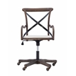 Linon Dudley Adjustable Swivel X Back Padded Seat Cafe Office Chair in Brown