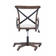 Linon Dudley Adjustable Swivel X Back Padded Seat Cafe Office Chair in Brown