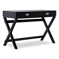 Linon Home Décor - Penrose Four-Drawer Side Storage Desk - Navy Paint / Silver Hardware