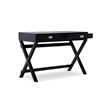 Linon Peggy Two Drawer Writing Desk with X Frame Legs in Black Painted Wood