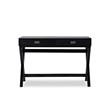 Linon Peggy Two Drawer Writing Desk with X Frame Legs in Black Painted Wood