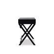Linon Peggy Two Drawer Writing Desk with X Frame Legs in Black Painted Wood