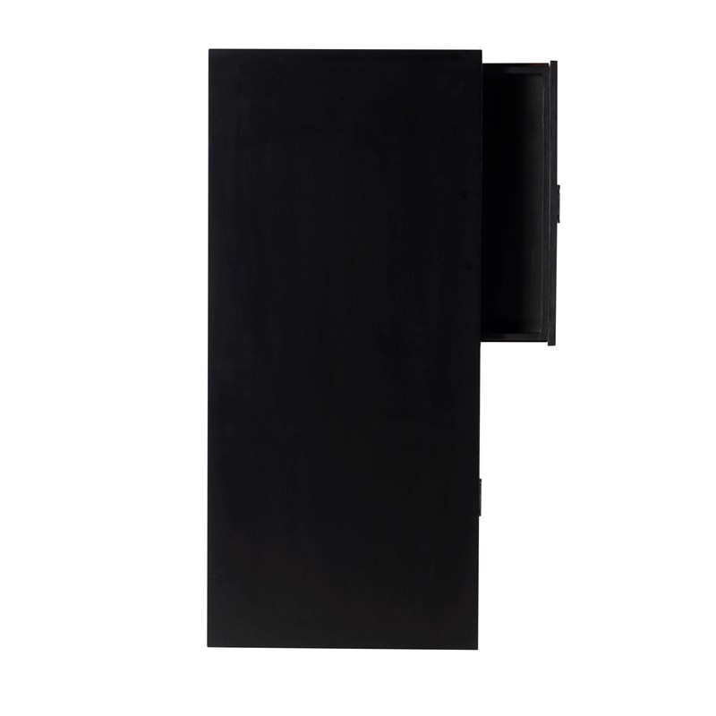 Linon Peggy Two Drawer Writing Desk with X Frame Legs in Black Painted Wood