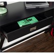 Linon Peggy Two Drawer Writing Desk with X Frame Legs in Black Painted Wood