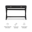 Linon Peggy Two Drawer Writing Desk with X Frame Legs in Black Painted Wood