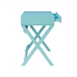 Linon Peggy Two Drawer Writing Desk with X Frame in Blue Painted Wood