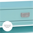 Linon Peggy Two Drawer Writing Desk with X Frame in Blue Painted Wood