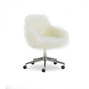 linon fiona faux fur swivel office chair