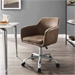 Linon Colton Upholstered Office Chair with Wheels in Vintage Brown Faux Leather
