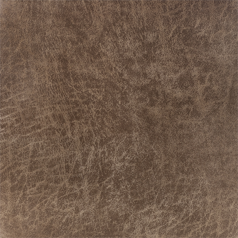 Linon Colton Upholstered Office Chair with Wheels in Vintage Brown Faux Leather