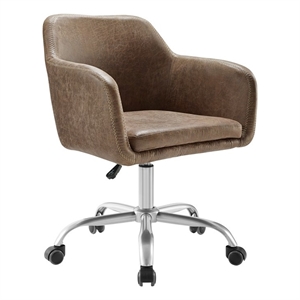 Linon Colton Upholstered Office Chair in Brown