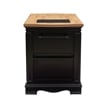 Linon Pennfield Kitchen Island Natural Top Ample Storage in Black Wood Base