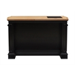 Linon Pennfield Kitchen Island Natural Top Ample Storage in Black Wood Base
