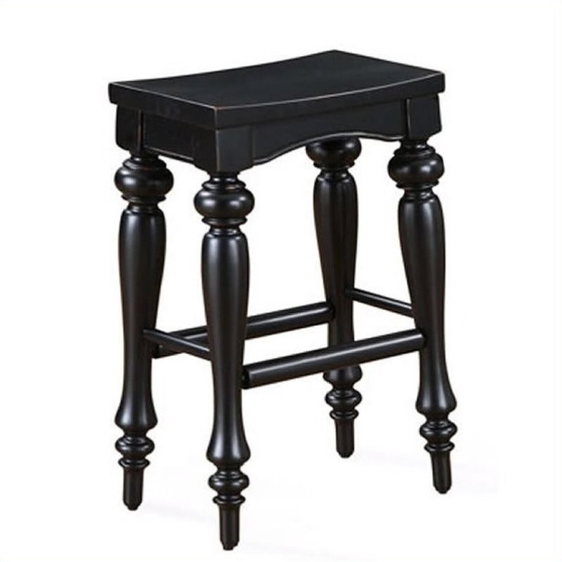 Linon Pennfield Set of Two Wood Kitchen Island Stools in Black Cymax