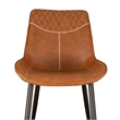 Linon Mabry Faux Leather Upholstered Set of 2 Dining Chairs Steel Legs in Brown