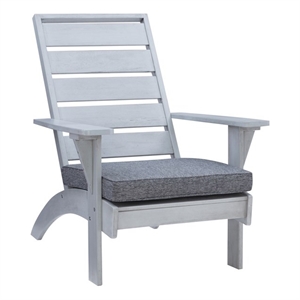 linon rey wooden outdoor patio chair with cushion