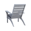 Linon Rey Sturdy Acacia Wood Outdoor Slat Back Chair With Cushion in Gray Finish