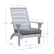 Linon Rey Sturdy Acacia Wood Outdoor Slat Back Chair With Cushion in Gray Finish