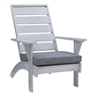 Linon Rey Sturdy Acacia Wood Outdoor Slat Back Chair With Cushion in Gray Finish