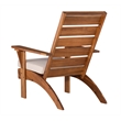 Linon Rey Acacia Wood Outdoor Slat Back Chair with Cushion in Brown Finish