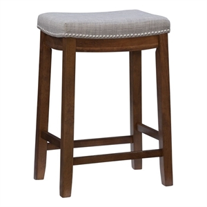 linon claridge rustic backless bar stool in gray