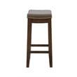 Linon Claridge Counter Stool Gray Woven Padded Seat Wood Frame in Rustic Brown