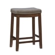 Linon Claridge Counter Stool Gray Woven Padded Seat Wood Frame in Rustic Brown