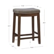 Linon Claridge Counter Stool Gray Woven Padded Seat Wood Frame in Rustic Brown