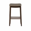 Linon Claridge Bar Stool Gray Woven Padded Seat Wood Frame in Rustic Brown