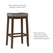 Linon Claridge Bar Stool Gray Woven Padded Seat Wood Frame in Rustic Brown