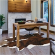 Linon Faux Hide Polyester Ex Brindle Cowhide Area Rug in Brown