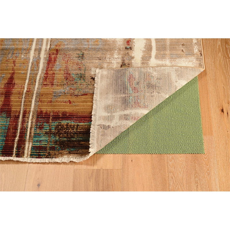 Linon Emporium Autumn Power Loomed Polypropylene 3'x5' Rug in Beige