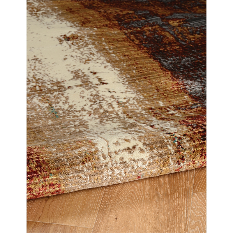 Linon Emporium Canyon Power Loomed Polypropylene 5'x8' Rug in Beige