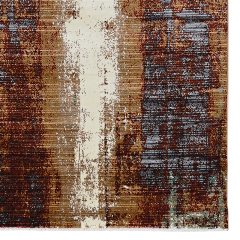 Linon Emporium Canyon Power Loomed Polypropylene 8'x11' Rug in Beige
