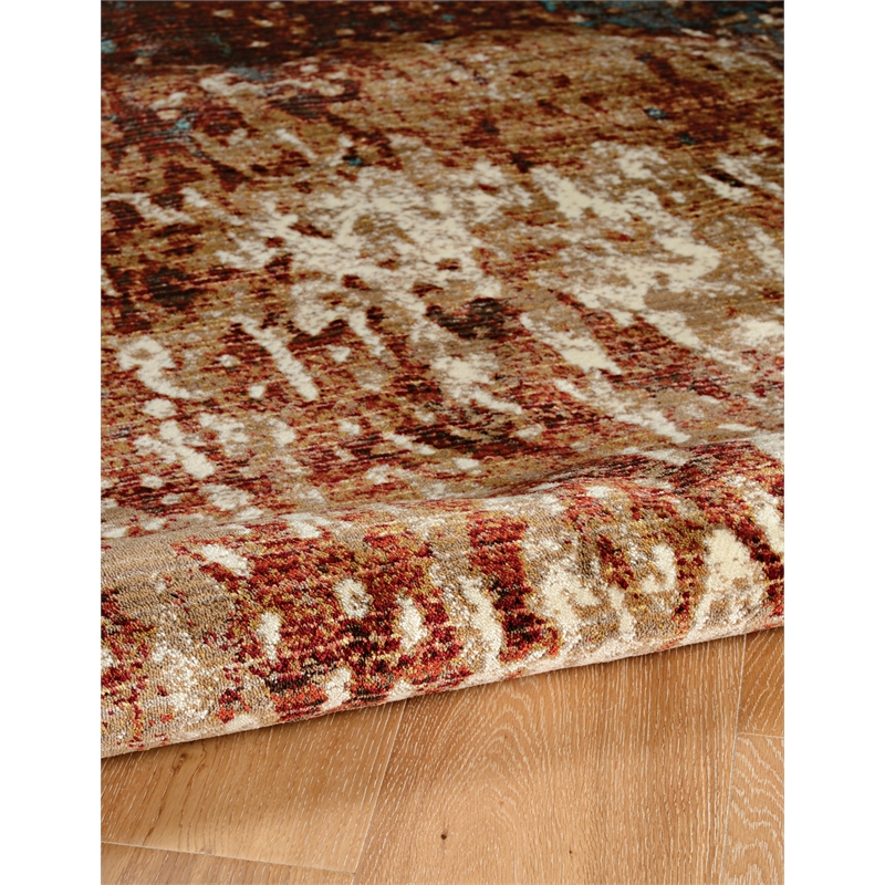 Linon Emporium Forest Power Loomed Polypropylene 5'x8' Rug in Beige