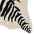 Linon Faux Hide Polyester Zebra Cowhide Area Rug in Ivory