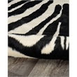 Linon Faux Hide Polyester Zebra Cowhide Area Rug in Ivory