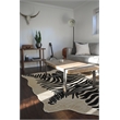 Linon Faux Hide Polyester Zebra Cowhide Area Rug in Ivory