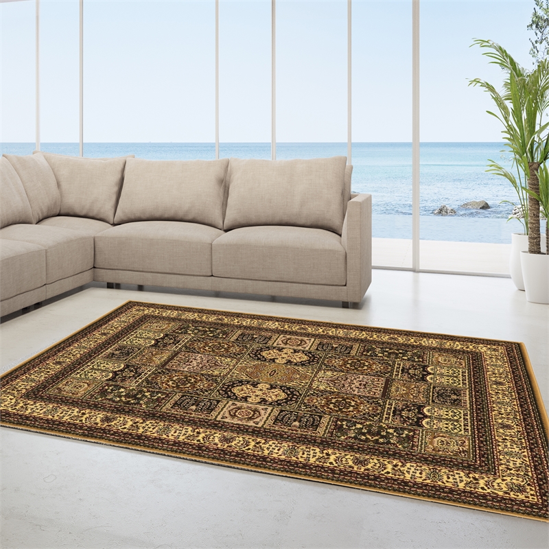 Linon McKinley Baktiyari Power Loomed Polypropylene 9' X 12' Rug in Cream