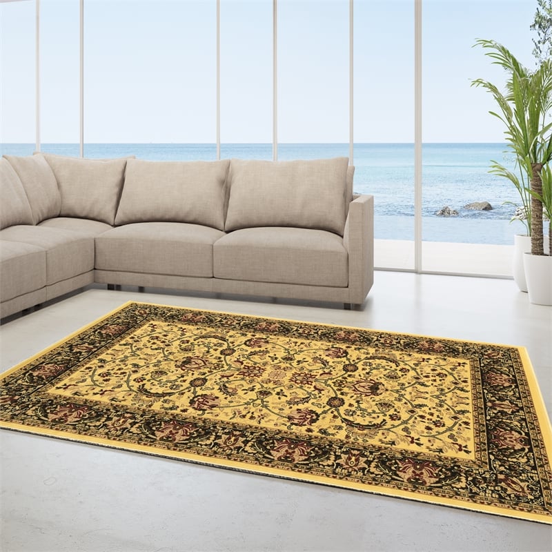 Linon McKinley Nain Power Loomed Polypropylene 9' X 12' Rug in Cream