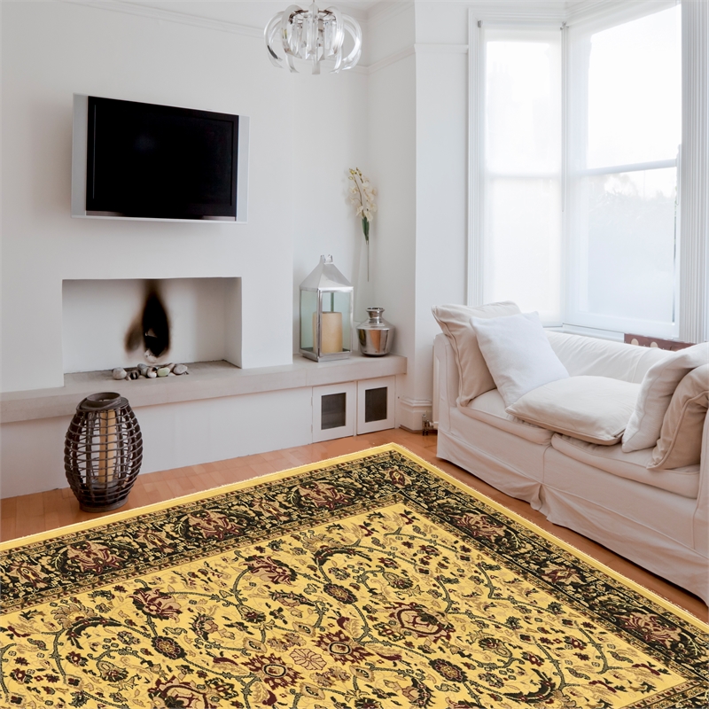 Linon McKinley Nain Polypropylene 8' Square Area Rug in Cream