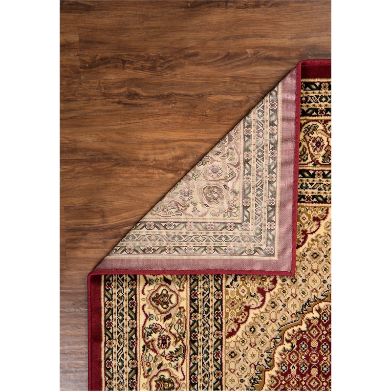 Linon McKinley Mahi Tabriz Power Loomed Polypropylene 9' X 12' Rug in Red
