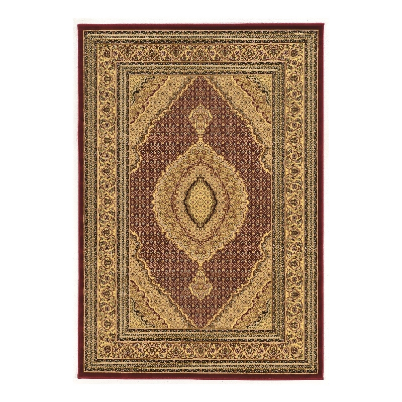 Linon McKinley Mahi Tabriz Power Loomed Polypropylene 9' X 12' Rug in Red