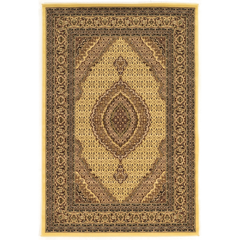 Linon McKinley Mahi Tabriz Power Loomed Polypropylene 9' X 12' Rug in Cream
