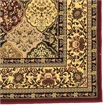 Linon McKinley Kerman Polypropylene 8' Square Area Rug in Red