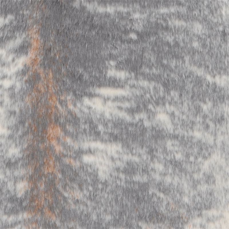 Linon Faux Hide Polyester Mix Cowhide Area Rug in Gray